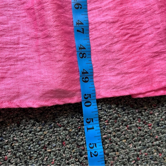 A New Day Bright Pink Midi Puff Flutter Short-Sleeve Tie-Back Ruffle Dress Sz S - Picture 14 of 16